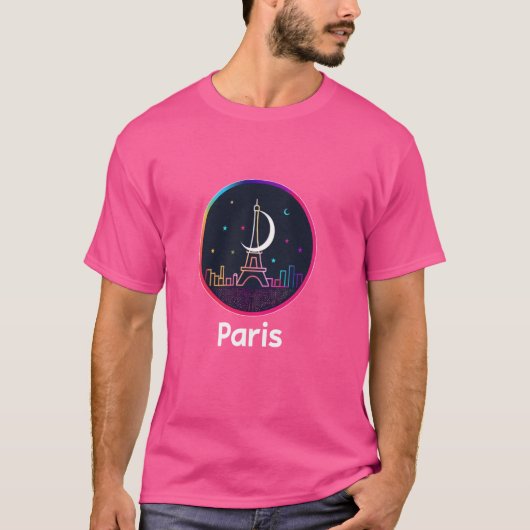 Parijs Frankrijk Eiffeltoren Stijlvol Modern Trave T-shirt (Voorkant)