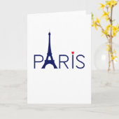 Parijs Frankrijk Eiffeltoren Tekst en Hart Kaart (Gele Bloem)
