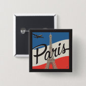 Parijs Frankrijk | Eiffeltoren Vierkante Button 5,1 Cm (Voorkant /achterkant)