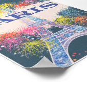 Parijs Frankrijk, Eiffeltoren, Vintage Travel Poster (Hoek)