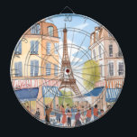 Parijs Frankrijk Eiffeltoren | Watercolor Reis Dartbord<br><div class="desc">Parijs Frankrijk Eiffeltoren | Watercolor Reisschilderij Dartbord</div>