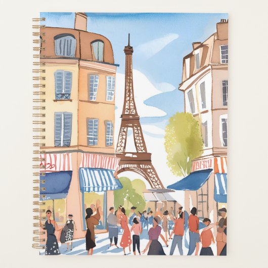 Parijs Frankrijk Eiffeltoren | Waterverf Europa Planner (Voorkant)