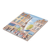 Parijs Frankrijk Eiffeltoren | Waterverf Frans Tegeltje (Zijkant)