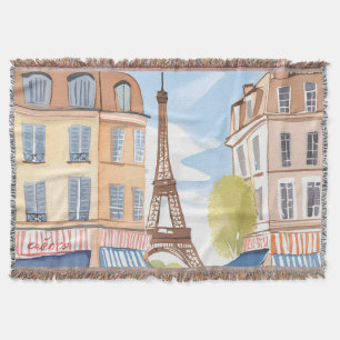 Parijs Frankrijk Eiffeltoren   Waterverf Reizen Deken