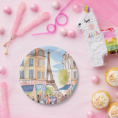 Parijs Frankrijk Eiffeltoren Waterverf Reizen Papieren Bordje (Feest)