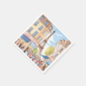 Parijs Frankrijk Eiffeltoren Waterverf Reizen Servet (Hoek)