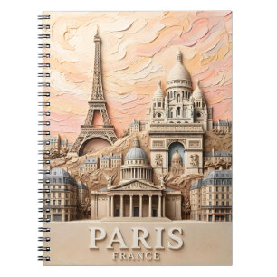 Parijs Frankrijk Europa Modern Pastel Textuur Reiz Notitieboek