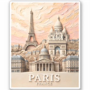 Parijs Frankrijk Europa Modern Pastel Textuur Reiz Sticker