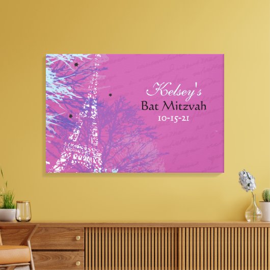 PARIJS FRANKRIJK FRANS Bar Bat Mitzvah Inlogbord Canvas Afdruk (Insitu (Woonkamer))