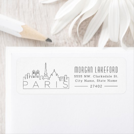 Parijs, Frankrijk gestileerde skyline | Etiket (Insitu)