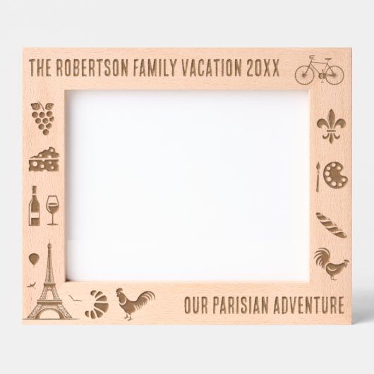 Parijs Frankrijk Gezinsvakantie Gepersonaliseerd 1 Gegraveerde Lijstjes (Voorkant)