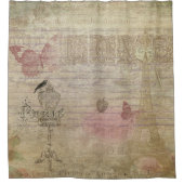 Parijs Frankrijk  Glam Retro Mode Douchegordijn (Voorkant)