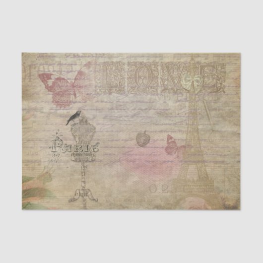 Parijs Frankrijk Glam Retro Mode Tissuepapier (Voorkant)