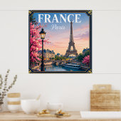 🗼 Parijs Frankrijk Herinnering Van Eiffeltoren Re Poster (Keuken)