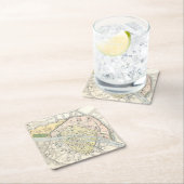 Parijs, Frankrijk: Historische,  kaart Kartonnen Onderzetters (Insitu)