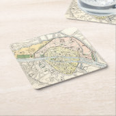 Parijs, Frankrijk: Historische,  kaart Kartonnen Onderzetters (Schuin)