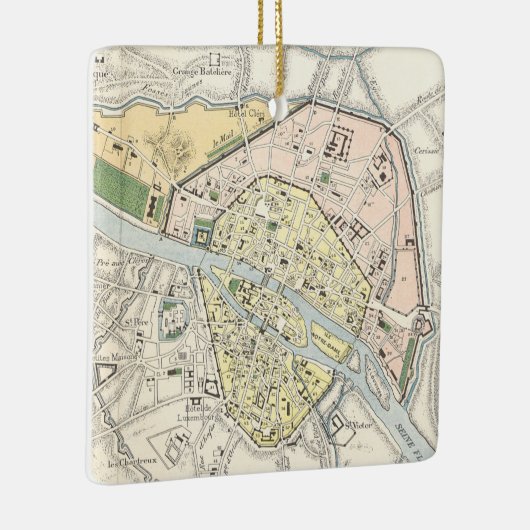 Parijs, Frankrijk: Historische,  kaart Keramisch Ornament (Rechts)