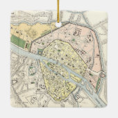 Parijs, Frankrijk: Historische,  kaart Keramisch Ornament (Achterkant)