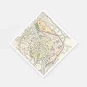 Parijs, Frankrijk: Historische,  kaart Servet (Hoek)