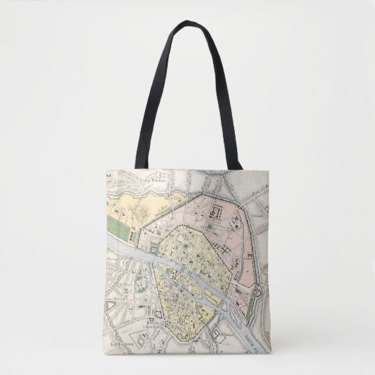 Parijs, Frankrijk: Historische,  kaart Tote Bag (Voorkant)