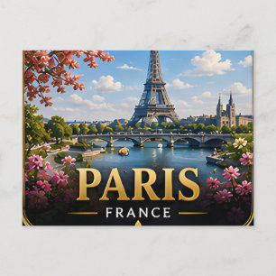 Parijs Frankrijk Iconische Europese Uitvlucht 🗼 Briefkaart