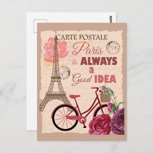 Parijs Frankrijk is altijd een goede eiffeltoren Briefkaart (Voorkant / Achterkant)