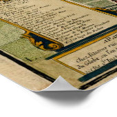  Parijs Frankrijk Kaart (1766) Poster (Hoek)