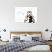 Parijs Frankrijk Kaart Bruiloft Verloving Foto Gif Canvas Afdruk (Insitu (Slaapkamer))