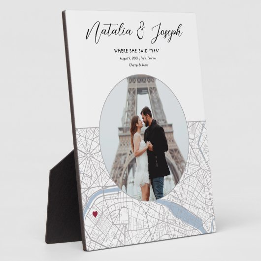 Parijs Frankrijk Kaart Bruiloft Verloving Foto Gif Fotoplaat (Zijkant)