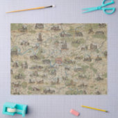 Parijs Frankrijk Kaart Weefpapier of loskoppeling Tissuepapier (Craft)