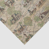 Parijs Frankrijk Kaart Weefpapier of loskoppeling Tissuepapier (Detail)