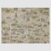  Parijs Frankrijk Kaart Weefpapier of loskoppeling Tissuepapier (Voorkant)