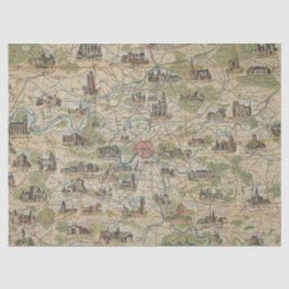 Parijs Frankrijk Kaart Weefpapier of loskoppeling Tissuepapier