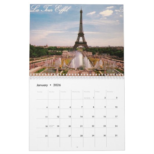 Parijs, Frankrijk Kalender (Jan 2026)