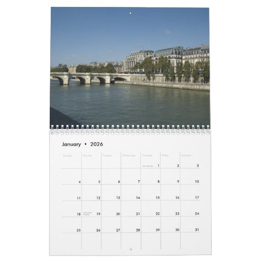 Parijs, Frankrijk Kalender (Jan 2026)