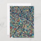 Parijs Frankrijk | Kleurrijke kaart (Voorkant / Achterkant)