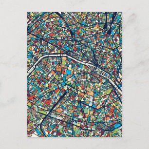 Parijs Frankrijk Kleurrijke kaart