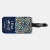 Parijs Frankrijk | Kleurrijke kaart Bagagelabel (Achterkant horizontaal)