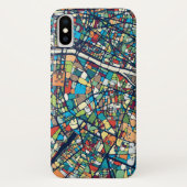 Parijs Frankrijk | Kleurrijke kaart Case-Mate iPhone Case (Achterkant)