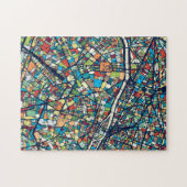 Parijs Frankrijk | Kleurrijke kaart Legpuzzel (Horizontaal)