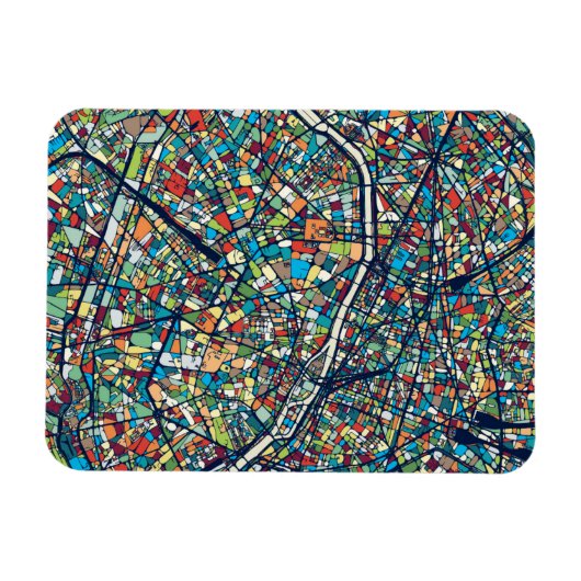 Parijs Frankrijk | Kleurrijke kaart Magneet (Horizontaal)