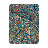 Parijs Frankrijk | Kleurrijke kaart Magneet (Verticaal)