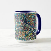 Parijs Frankrijk | Kleurrijke kaart Mok (Voorkant rechts)