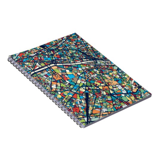 Parijs Frankrijk | Kleurrijke kaart Notitieboek (Rechterzijde)