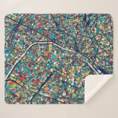 Parijs Frankrijk | Kleurrijke kaart Sherpa Deken (Voorkant (horizontaal))