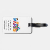 Parijs, Frankrijk | Kleurrijke typografie Bagagelabel (Achterkant horizontaal)