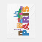 Parijs, Frankrijk | Kleurrijke typografie Fleece Deken (Voorkant)