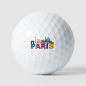 Parijs, Frankrijk | Kleurrijke typografie Golfballen (Voorkant)