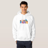 Parijs, Frankrijk | Kleurrijke typografie Hoodie (Voorkant volledig)