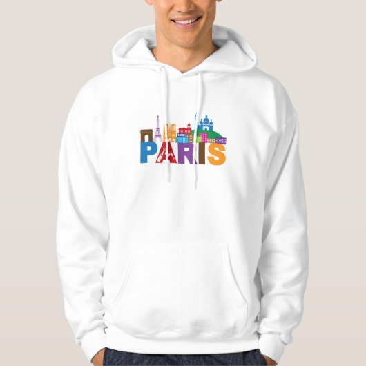 Parijs, Frankrijk | Kleurrijke typografie Hoodie (Voorkant)